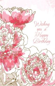 Pink Flowers for Birthday Card
