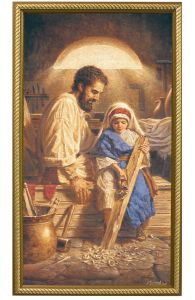 St. Joseph 10 x 18 Canvas, Gold Framed