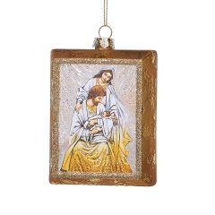 Gold Holy Family Glass Ornament