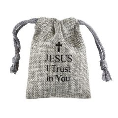 Jesus, I Trust in You Linen Rosary Bag