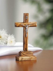 Standing Olive Wood Crucifix